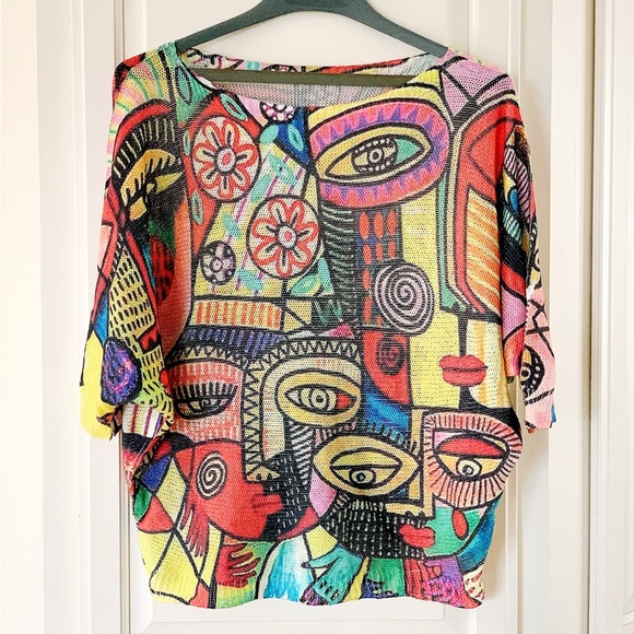 Sweaters - 🇮🇹 Colorful Abstract Art Aesthetic Knitwear / Made in Italy
